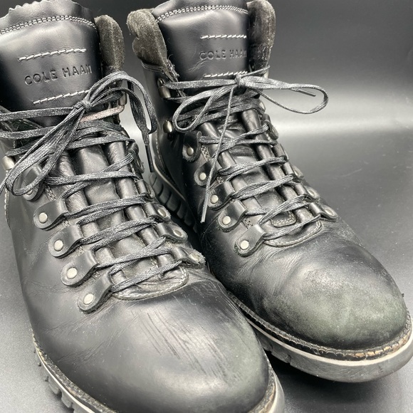 Men’s Cole Haan ZeroGrand Black Leather Waterproof Hiking Boots Size 10 - Picture 5 of 5